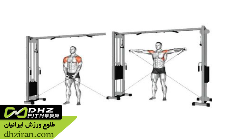 نشر جانب با سیم کش (Cable Lateral Raise): 